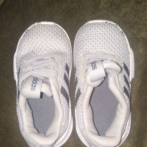 Adidas Kids' Gray and White Sneakers